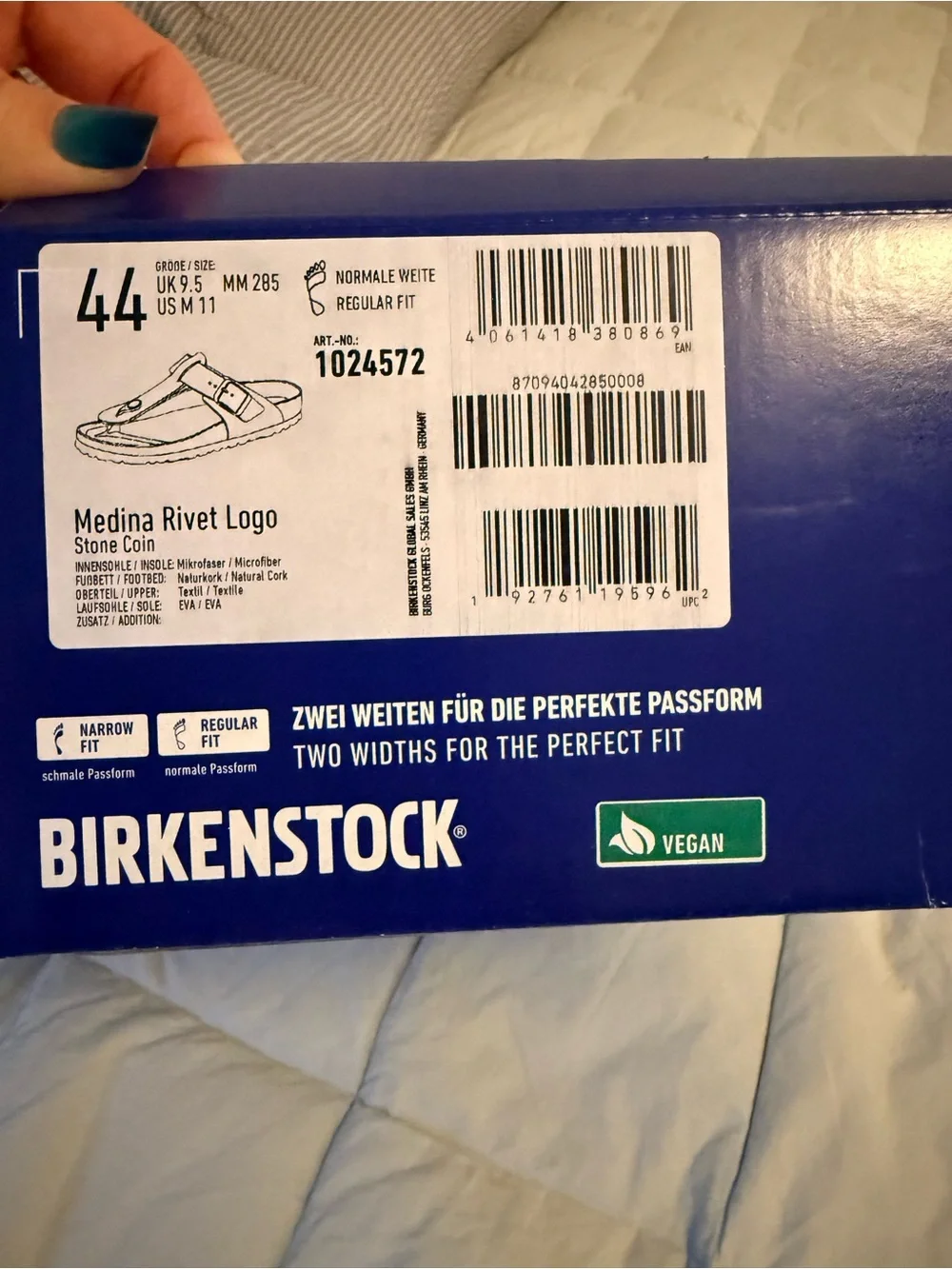 Birkenstock Gizeh Vegan T-Strap Sandals Gray Men 11 / EU 44 Regular Fit NWB